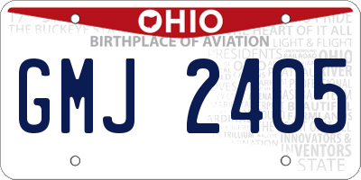 OH license plate GMJ2405