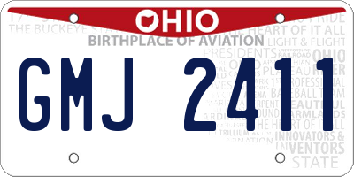 OH license plate GMJ2411