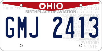 OH license plate GMJ2413