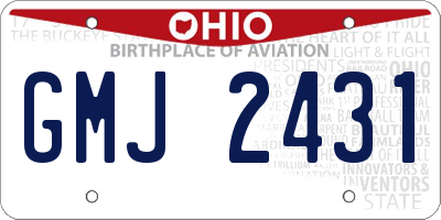 OH license plate GMJ2431