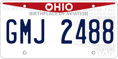 OH license plate GMJ2488
