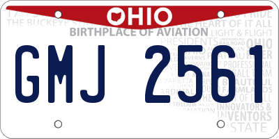 OH license plate GMJ2561