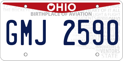 OH license plate GMJ2590