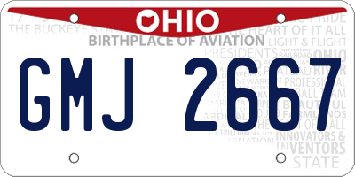 OH license plate GMJ2667