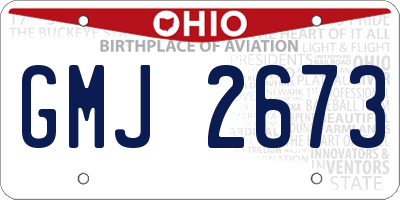 OH license plate GMJ2673
