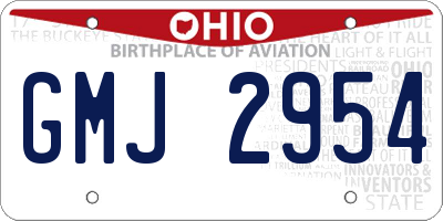 OH license plate GMJ2954