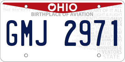 OH license plate GMJ2971