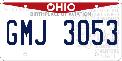 OH license plate GMJ3053