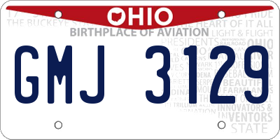OH license plate GMJ3129