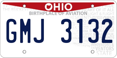 OH license plate GMJ3132