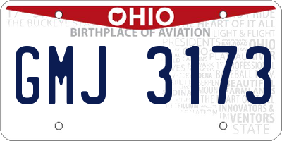 OH license plate GMJ3173