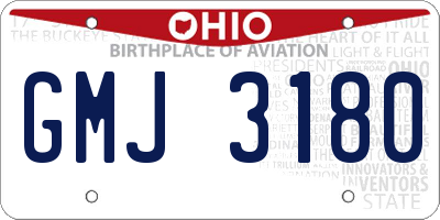 OH license plate GMJ3180