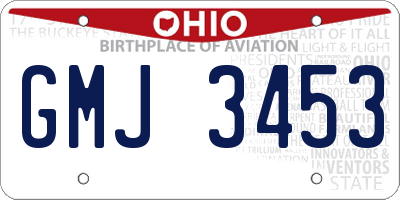 OH license plate GMJ3453
