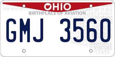 OH license plate GMJ3560
