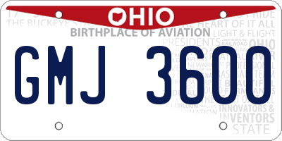 OH license plate GMJ3600