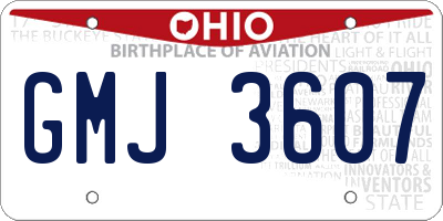 OH license plate GMJ3607