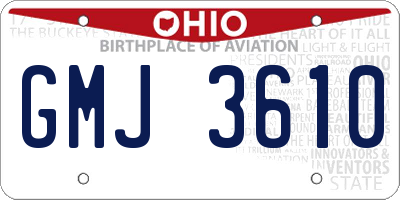 OH license plate GMJ3610