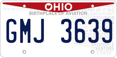 OH license plate GMJ3639