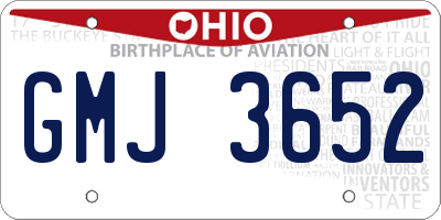 OH license plate GMJ3652