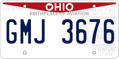 OH license plate GMJ3676
