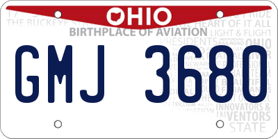 OH license plate GMJ3680