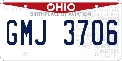 OH license plate GMJ3706