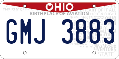 OH license plate GMJ3883