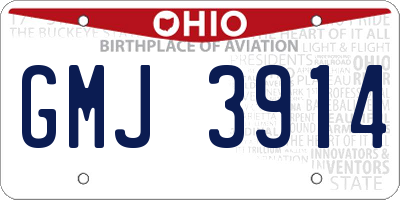 OH license plate GMJ3914