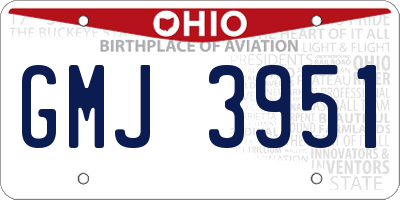 OH license plate GMJ3951