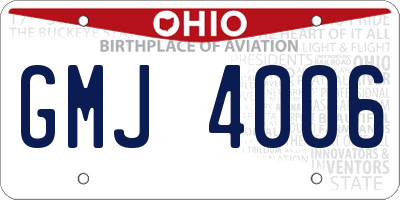 OH license plate GMJ4006