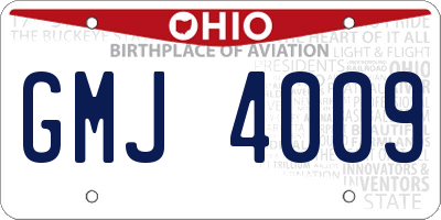 OH license plate GMJ4009
