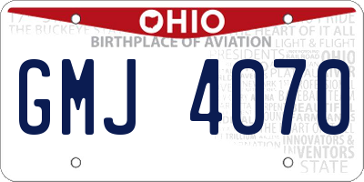 OH license plate GMJ4070