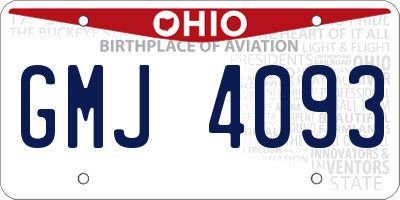 OH license plate GMJ4093