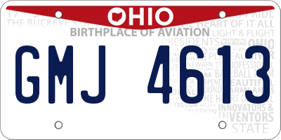 OH license plate GMJ4613
