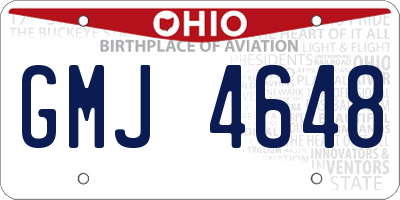 OH license plate GMJ4648