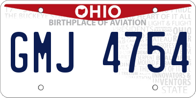 OH license plate GMJ4754