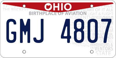 OH license plate GMJ4807