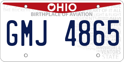 OH license plate GMJ4865