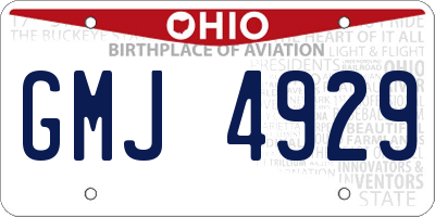 OH license plate GMJ4929