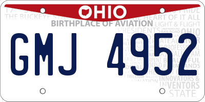 OH license plate GMJ4952
