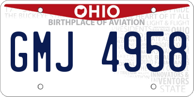 OH license plate GMJ4958