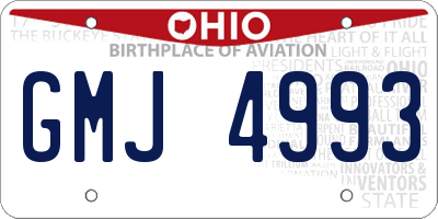 OH license plate GMJ4993
