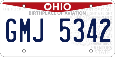 OH license plate GMJ5342