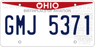 OH license plate GMJ5371