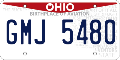 OH license plate GMJ5480
