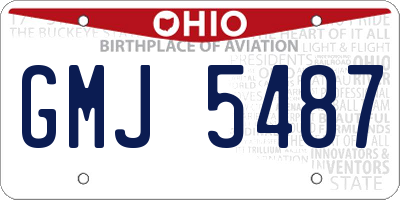 OH license plate GMJ5487