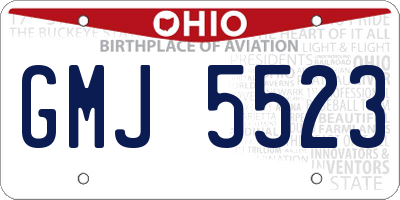 OH license plate GMJ5523