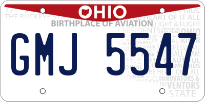 OH license plate GMJ5547