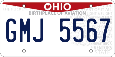 OH license plate GMJ5567