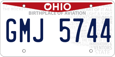 OH license plate GMJ5744